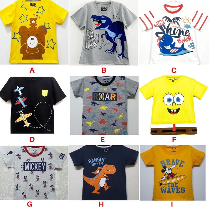 Baju Kaos Atasan Anak Laki Laki FULL PRINT | Kaos Anak Grosir Murah