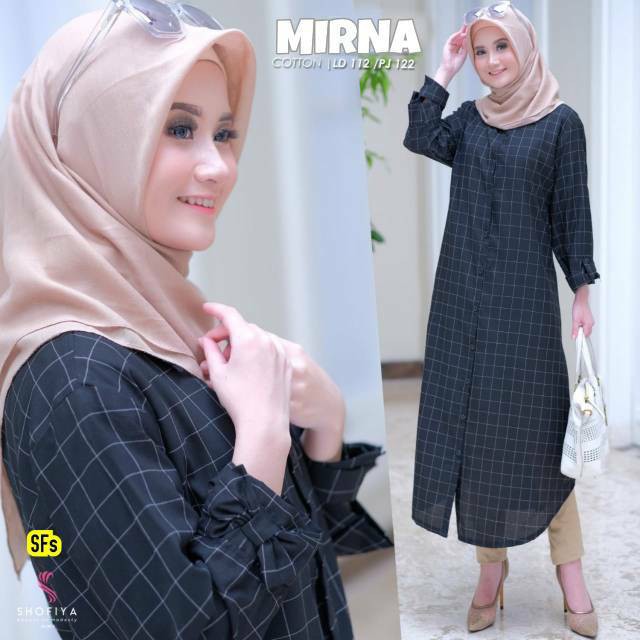 Mirna Long Tunik Original Shofiya FS Atasan Katun Premium