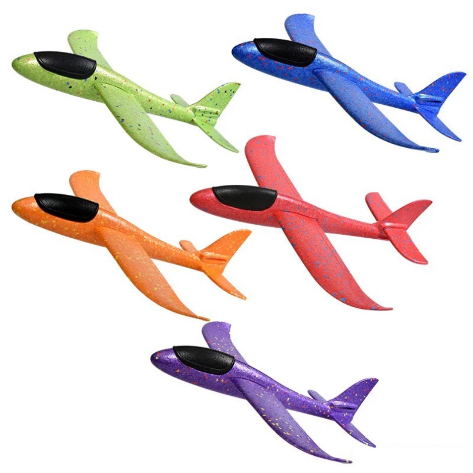 Pesawat Terbang Lempar Glider Busa EPP Foam Gabus 35 cm dan 48 cm Jumbo Mudah Dimainkan