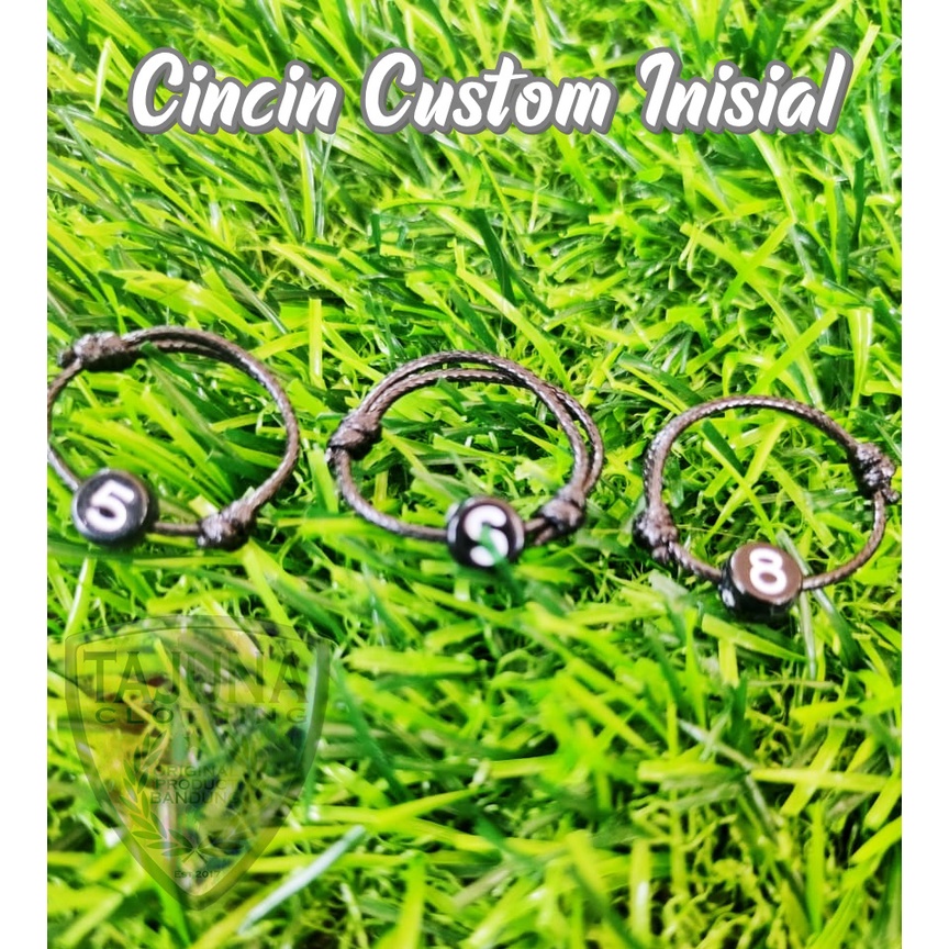 Cincin custom huruf INISIAL atau angka | cincin tali alphabet