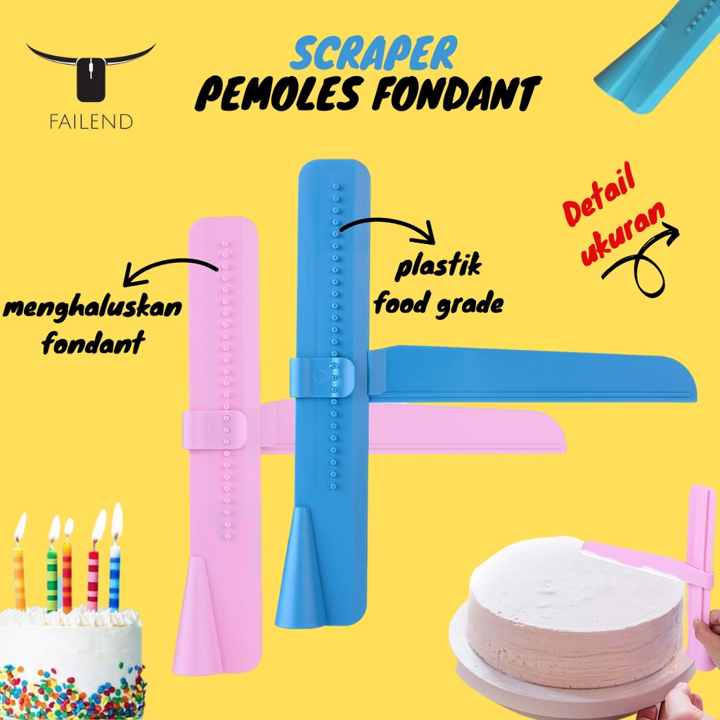 Scraper Pemoles Penghalus Fondant Kue Bisa Disesuaikan