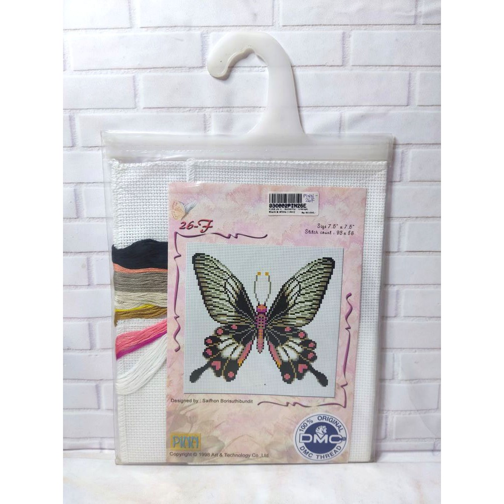 Paket DIY Craft Sulam Kristik Strimin Ori PINN 26-F Kupu Kupu Butterfly