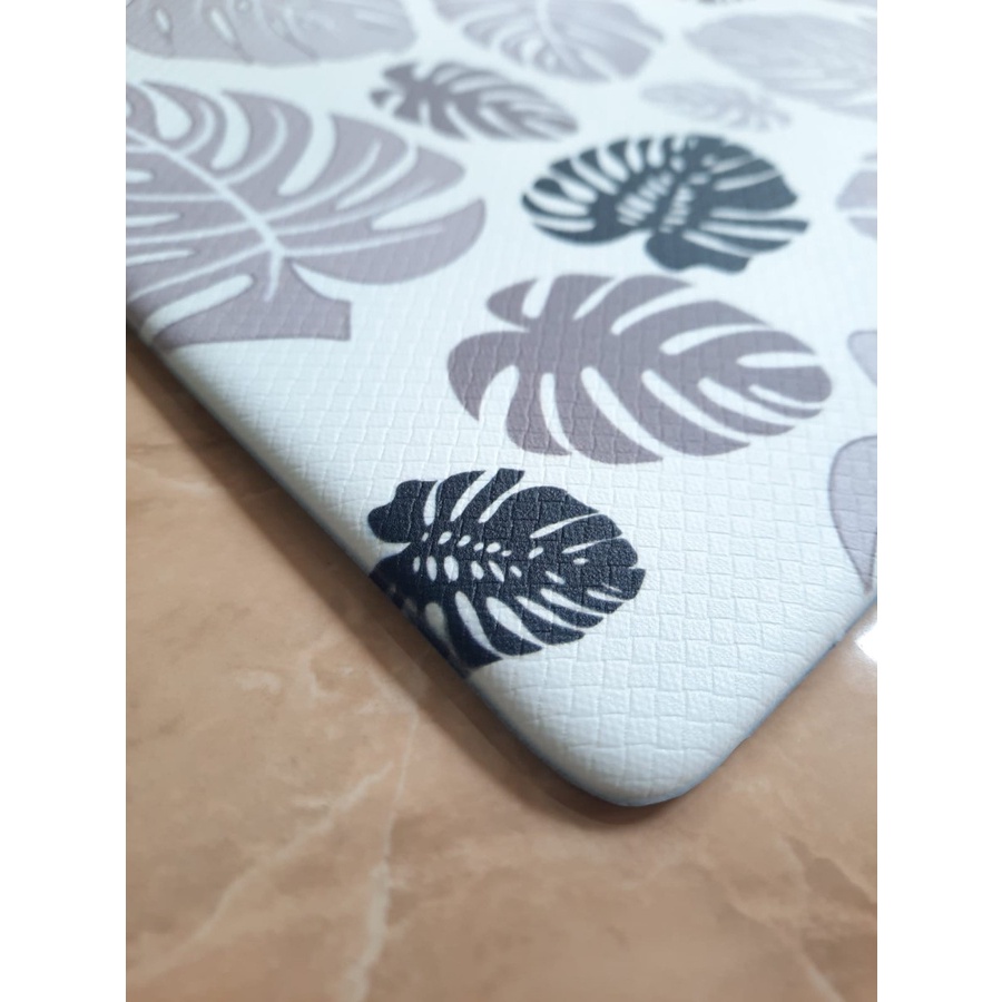 Exclusive Kitchen Mat 2 in 1 Keset Dapur Anti Slip Monstera Grey-5