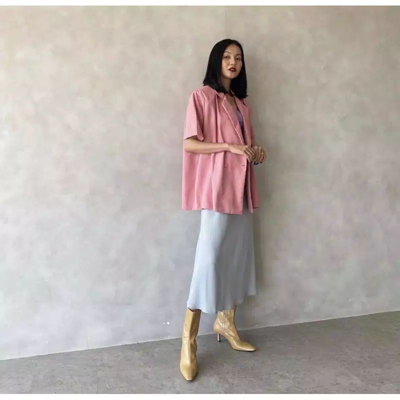 TRICK&TRICKY SHORTSLEEVE BLAZER PINK