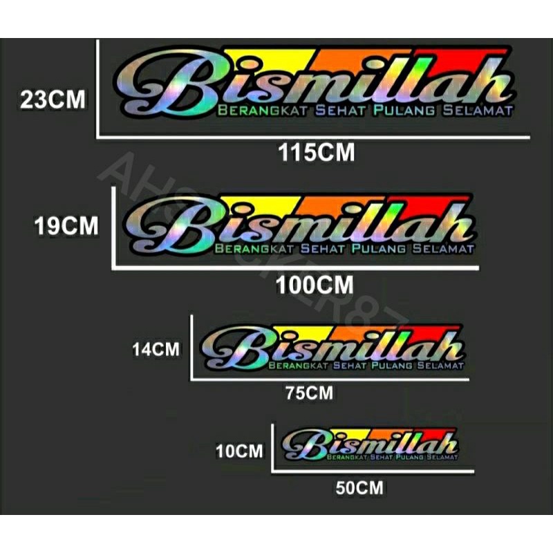 Jual Stiker Bismillah Hologram Pergi Sehat Pulang Selamat Bisa Untuk Bak Belakang Pick Up Kabin