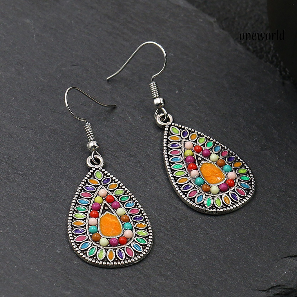 OW# Earring Retro Bohemian Vintage Ear Ring Dangle Eardrop for Dressing Room