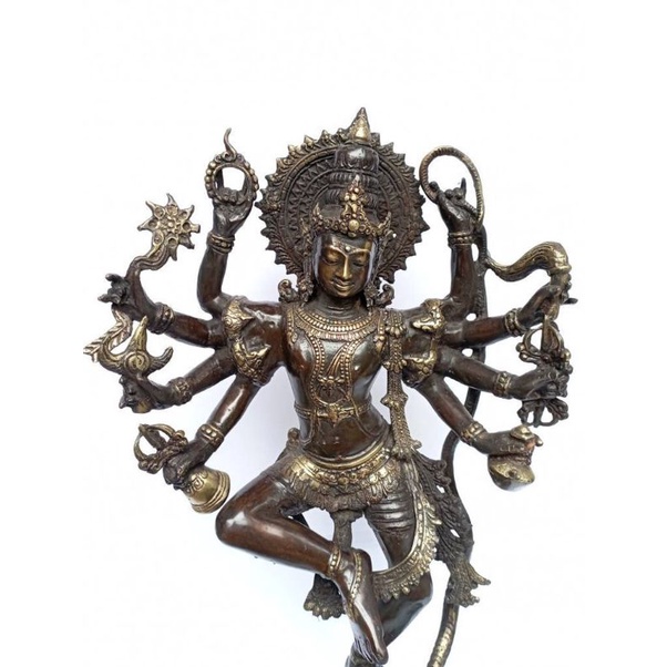 Patung Dewa Krishna 8 Tangan / 8 Armed Of Lord Krishna Statue 26 Inch / Vintage Bronze Krishna / Har