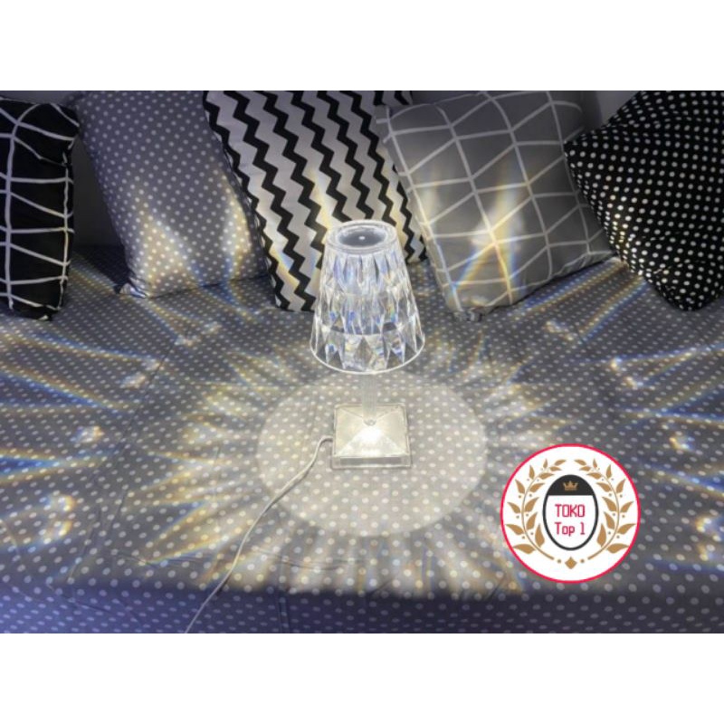 LAMPU MEJA  / Lampu Meja Minimalis / Lampu Tidur Meja  / Diamond Lamp /LED DESK LAMP AESTHETIC LAMPU TIDUR CRYSTAL LAMPU MEJA USB RECHARGEABLE