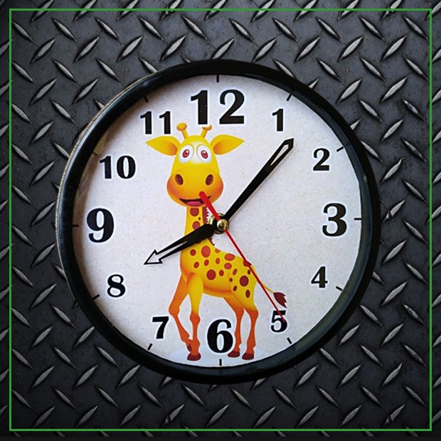 Jam Tempel Dinding Wall Clock Murah Kartun JERAPAH (MF2055)