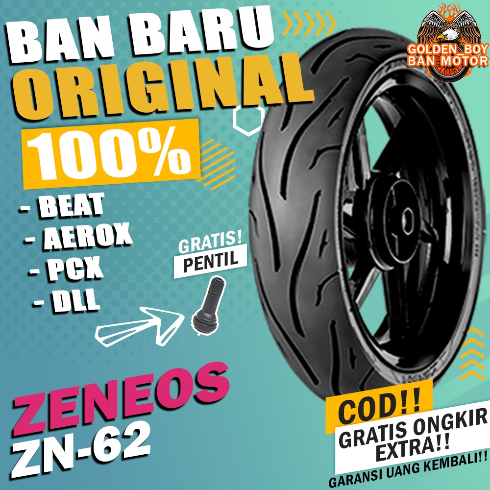 ban motor matic tubles beat zeneos zn62 ring 14 tubles sepasang paket ban motor matic depan belakang