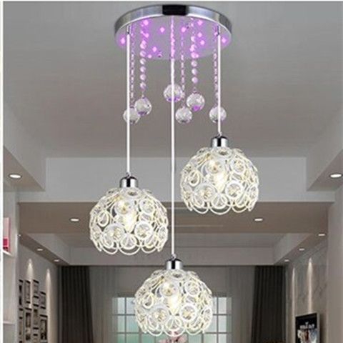 Led Restaurant Chandelier Restaurant Chandelier Led Three Fashion Crystal Dining Room Lamp Creati Shopee Indonesia