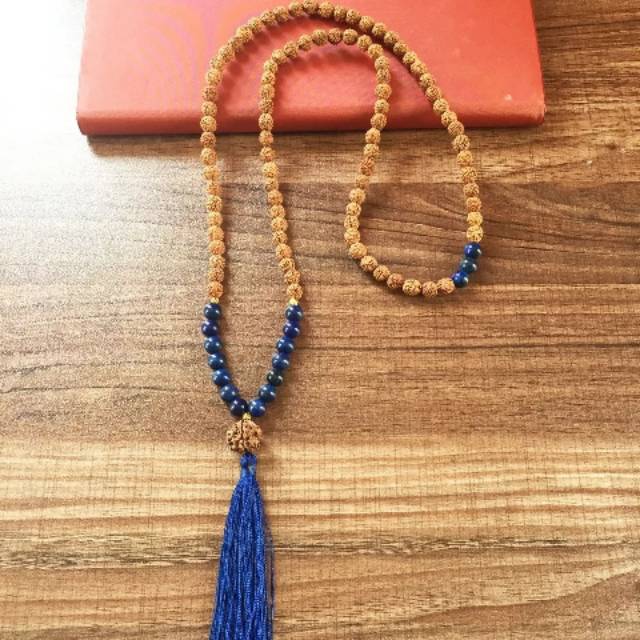 Jual Tasbih Mala 108 Batu Lasuli asli Rudraksa Genitr