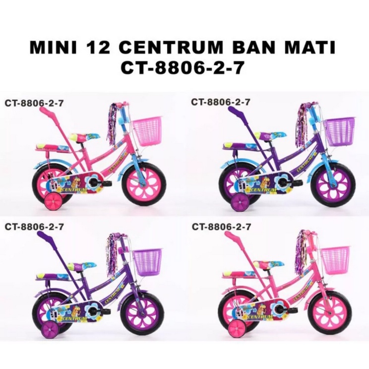 SEPEDA ANAK PEREMPUAN 12&quot; CENTRUM MINI BAN MATI SETIR 8806-7 EVA