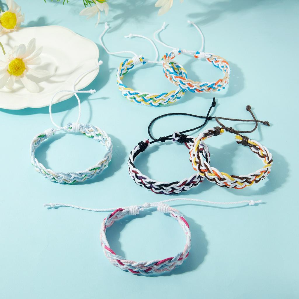 Gelang Fashion Cross Hand Woven Adjustable Untuk Aksesoris Perhiasan Pria Dan Wanita