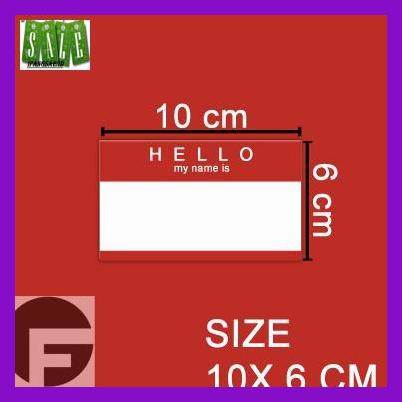 

CELANASET- STIKER HELLO MY NAME IS - REGULER RED -ASLIII.