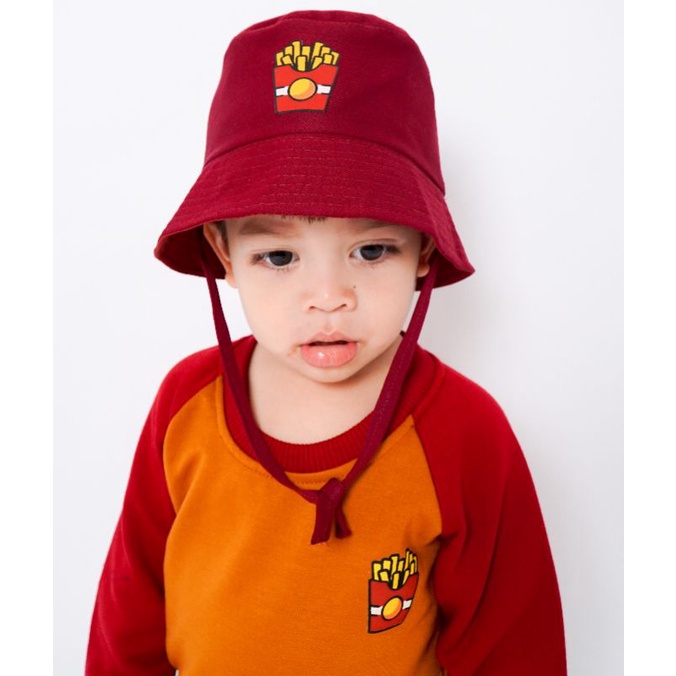 YOLA BUCKET HAT Topi Bucket Anak Gambar Fast Food Snack