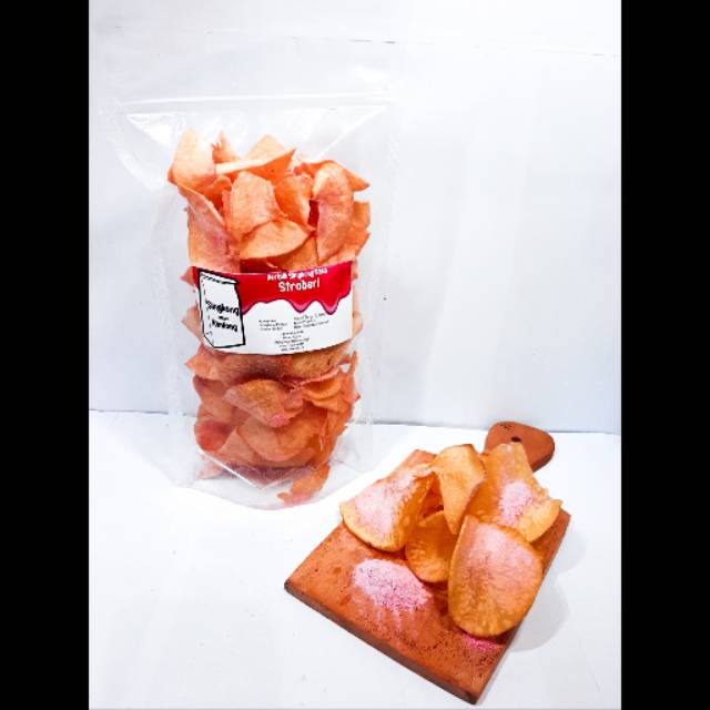 

Keripik singkong rasa stroberi