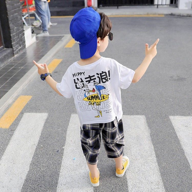 Setelan Anak Unisex Motif Summer Boy Baju Anak Import Usia 3-10 thn