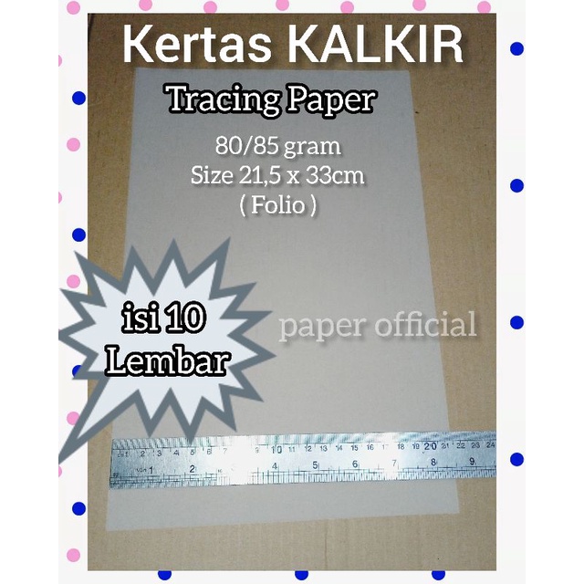 

Kertas KALKIR 10 Lembar Tracing paper ukuran Folio untuk undangan ECERAN