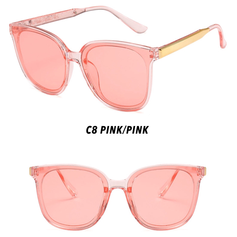 (YUZHU) Bayar di Tempat Korean Fashion Mata Kucing Wanita Kacamata Hitam Candy Color Sunglasses