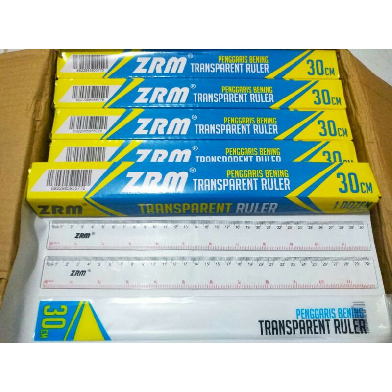 

Penggaris YOEKER 30cm/penggaris ZRM plastik bening transparan isi 12 pcs