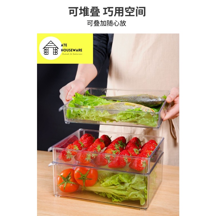 Jual Kotak Peyimpanan Makanan Acrylic Refrigerator Organizer Food Storage Container Box Rak 2134