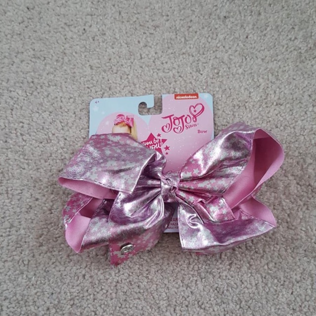 

READY Jojo Siwa large bow pink metallic