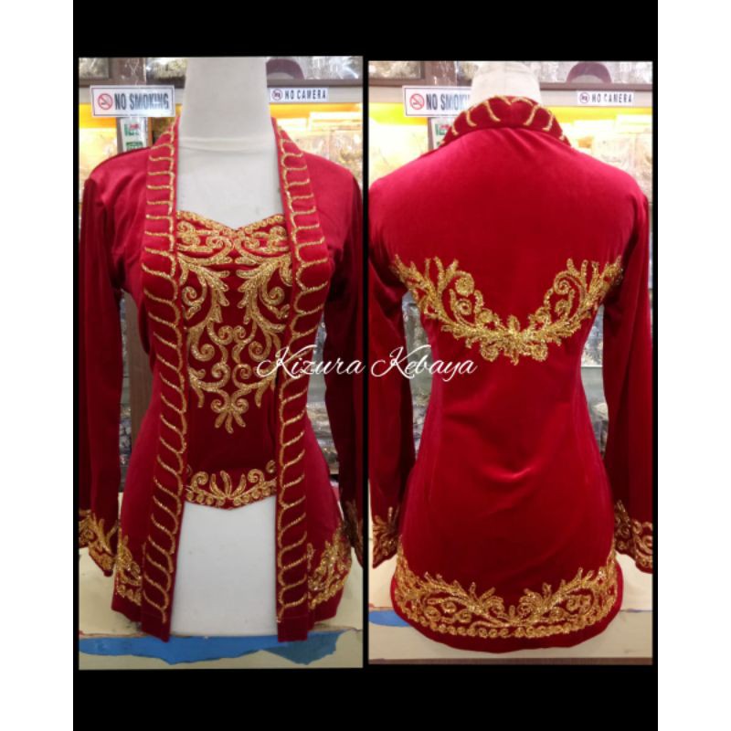 Kebaya Full Bludru Kutubaru Payet