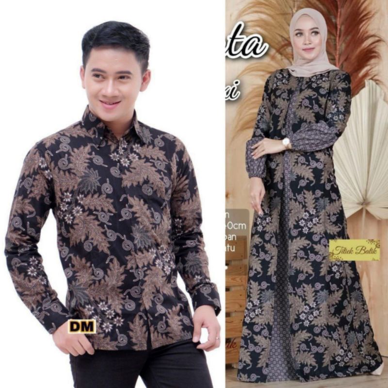 Maura Couple - Sania Ruffle Batik Couple ori Ndoro jowi DNT Garansi Termurah Shopee - BATIK COUPLE