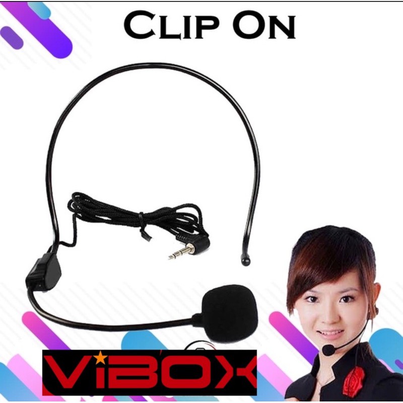 PROMO MIC CLIP ON BANDO ORIGINAL VIBOX KABEL NYLON SUARA AUDIO HD CLEAR BUAT VLOGGER