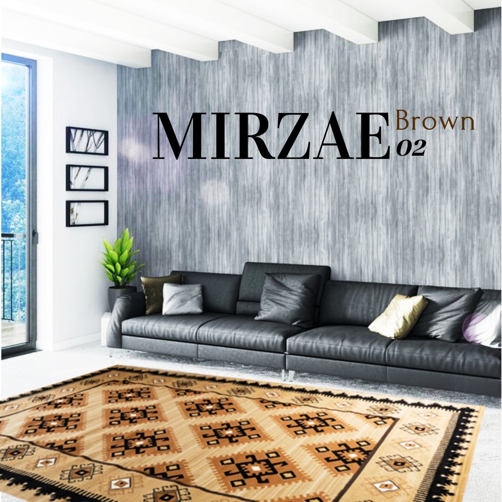 MIRZAE Karpet Lantai 160x210 MZ02 Brown-1