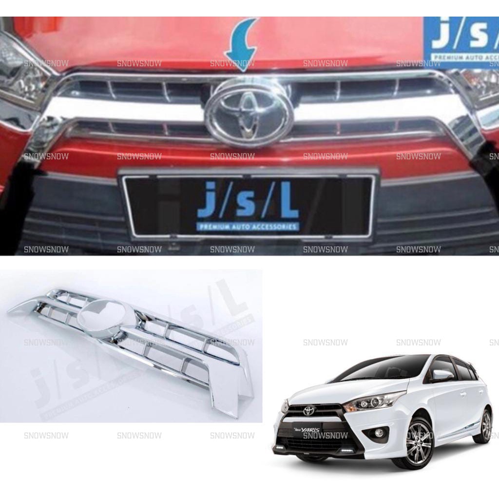 Grill Depan Grand All New Yaris 2014 2017 3pcs Chrome