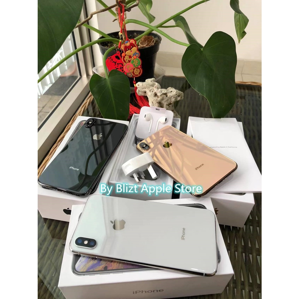 iPhone Xs Max 64GB All Sim Silent Fullset Original Second Like New Mulus100% 3utools All Green (Garansi 1 Tahun)