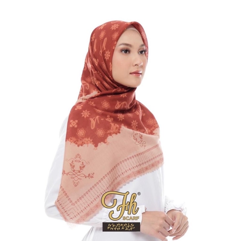 SEGIEMPAT VOALDENAY KW PREMIUM / HIJAB JILBAB SQUARE VOAL MOTIF LASER CUT-Motif 42