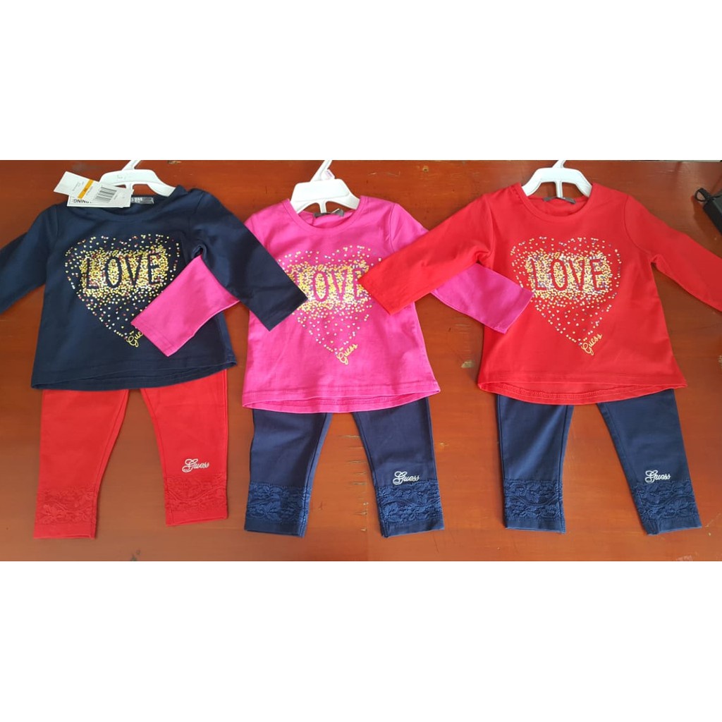 Setelan 2in1 Anak Perempuan 3W/ Setelan Anak Perempuan Guess/ Baju Anak Perempuan