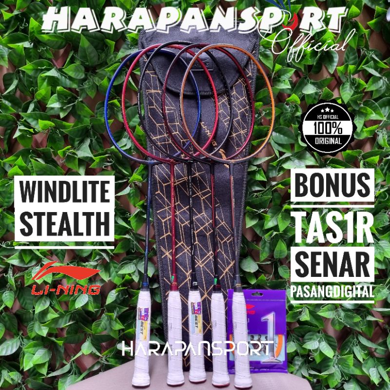 RAKET BADMINTON LINING WINDLITE STEALTH WIND LITE ORIGINAL 100%