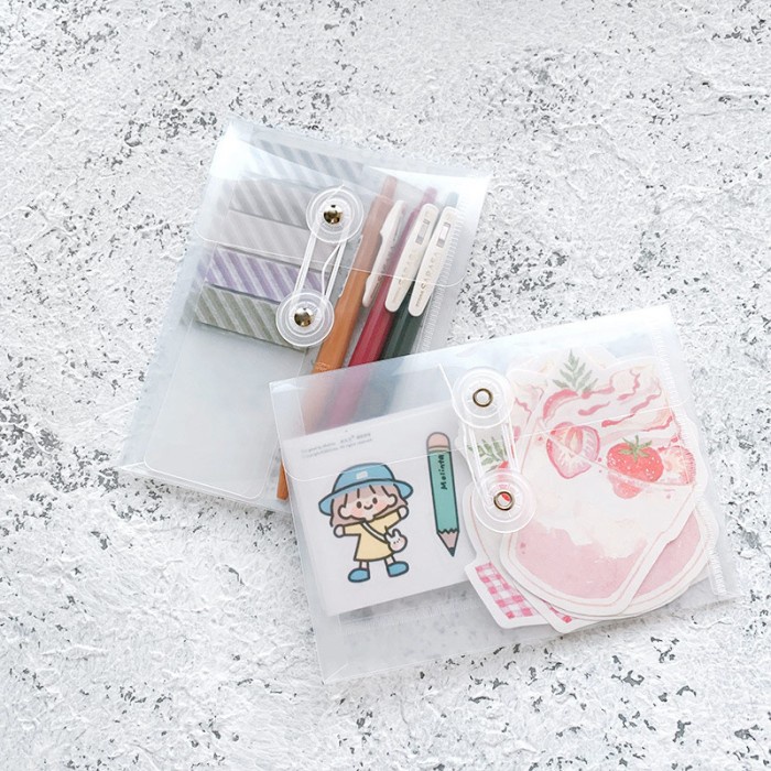 

File-Box- String Tie Mini Plastic Pouch - Horizontal -Box-File.