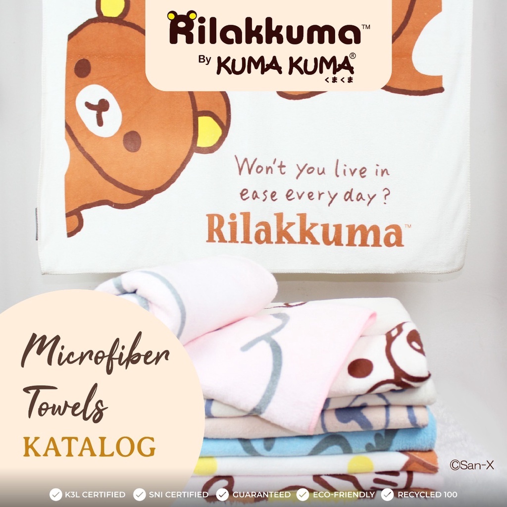Happy Life Rilakkuma Kuma Kuma Microfiber Towel Handuk Bayi 170x40cm Premium
