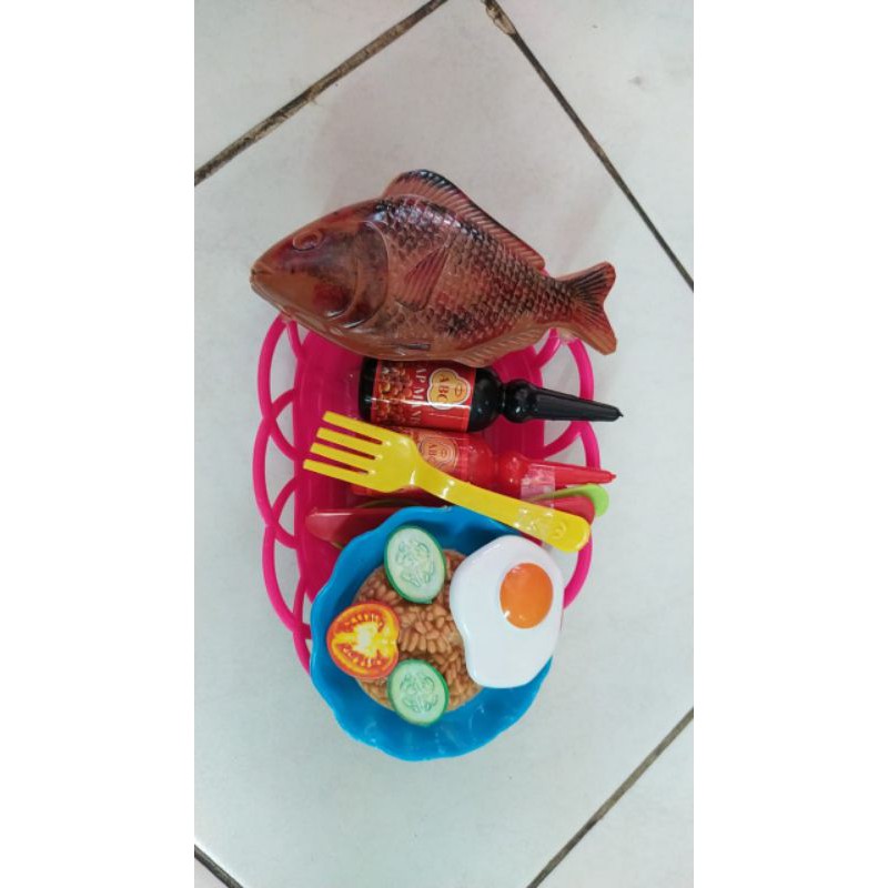 Mainan Masak Nasi Goreng Ikan Bakar/Ayam Bakar set Mainan Masak Masakan Anak Perempuan