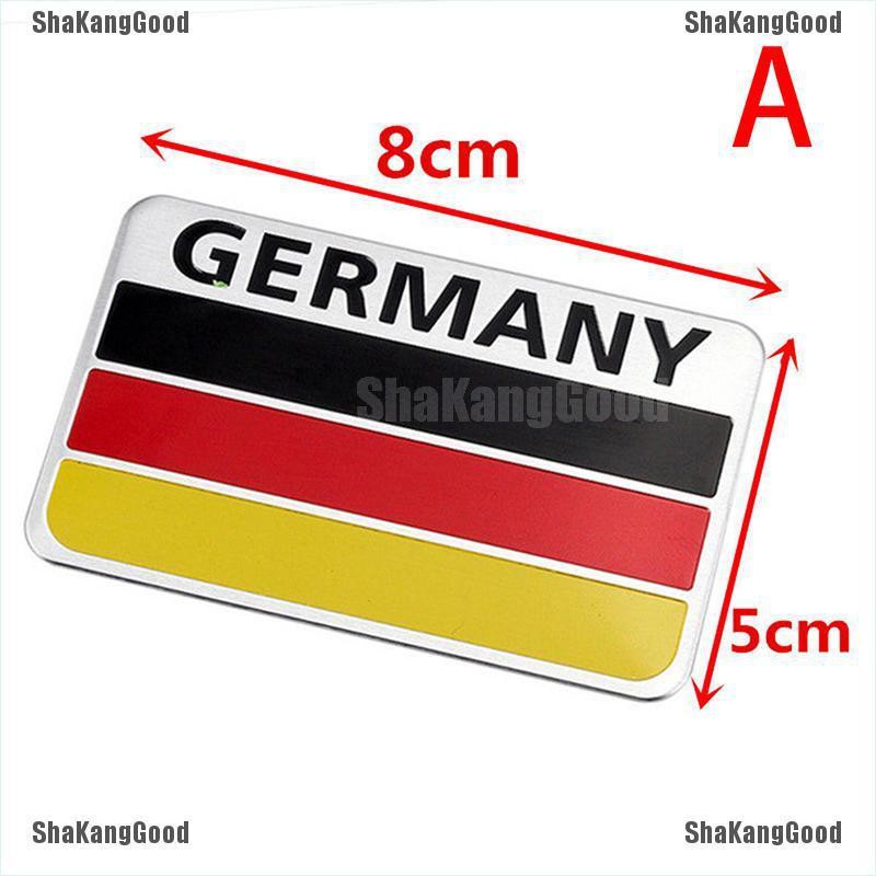 Stiker Emblem Motif Bendera Jerman Jerman 3D Bahan Aluminium untuk Mobil, shakang