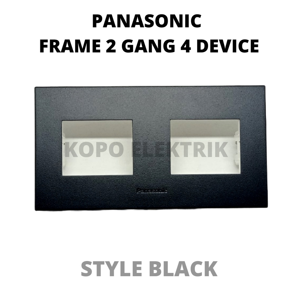 Panasonic Style Black Frame 2 Gang 4 Device Hitam