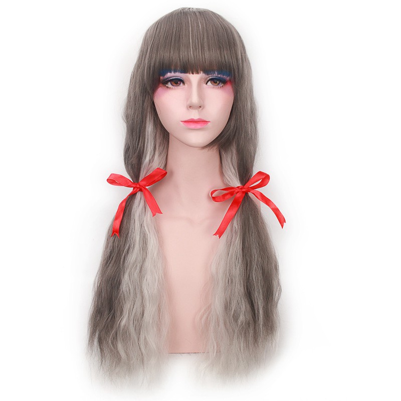 LOL-78 wig daily lolita rambut palsu jepang korea cosplay wavy blonde brown annabelle