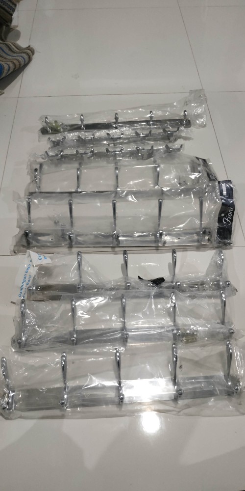 Gantungan Baju / Kapstok 5 Kait Stainless Tebal 45cm