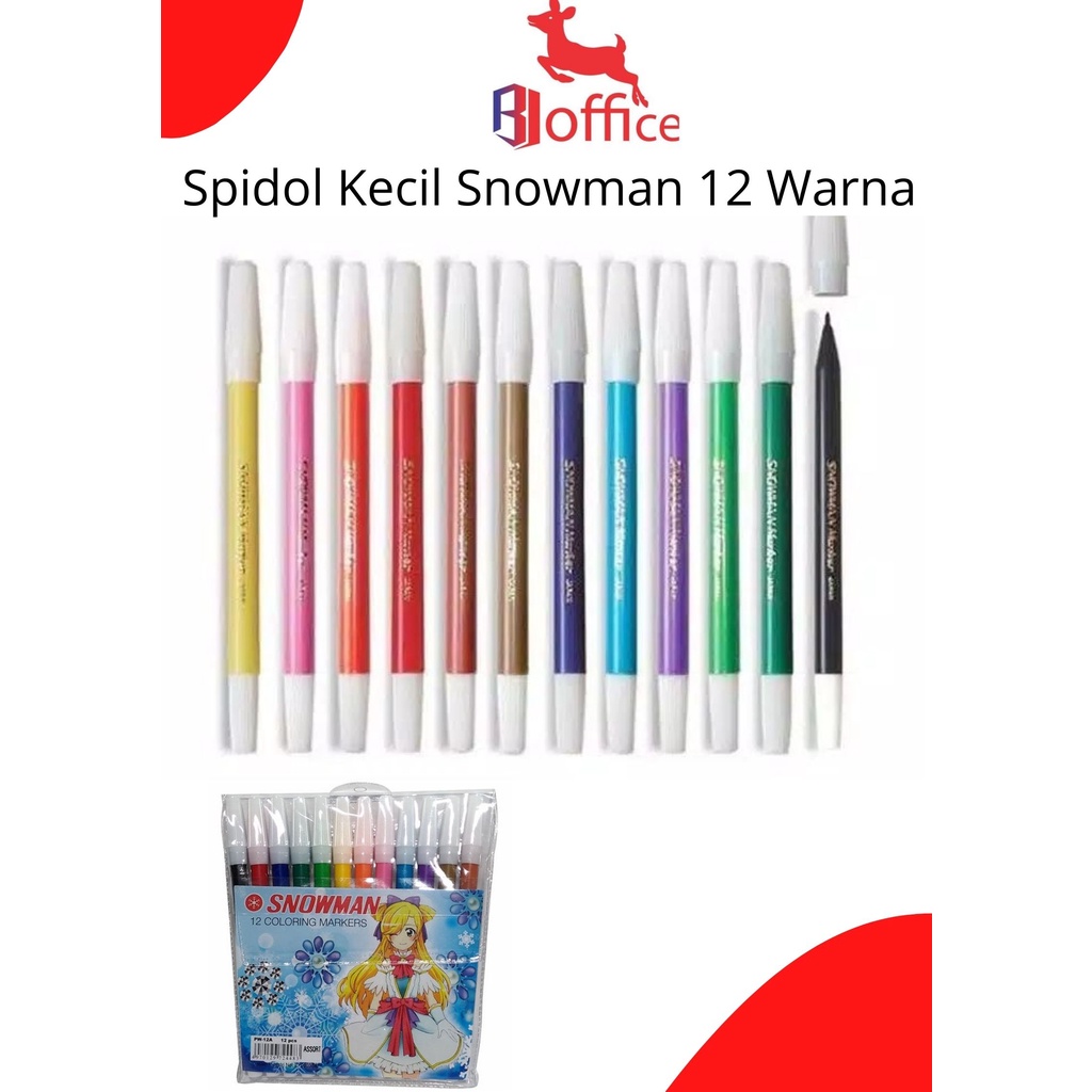 

Snowman Spidol Kecil 12 Warna Per Set