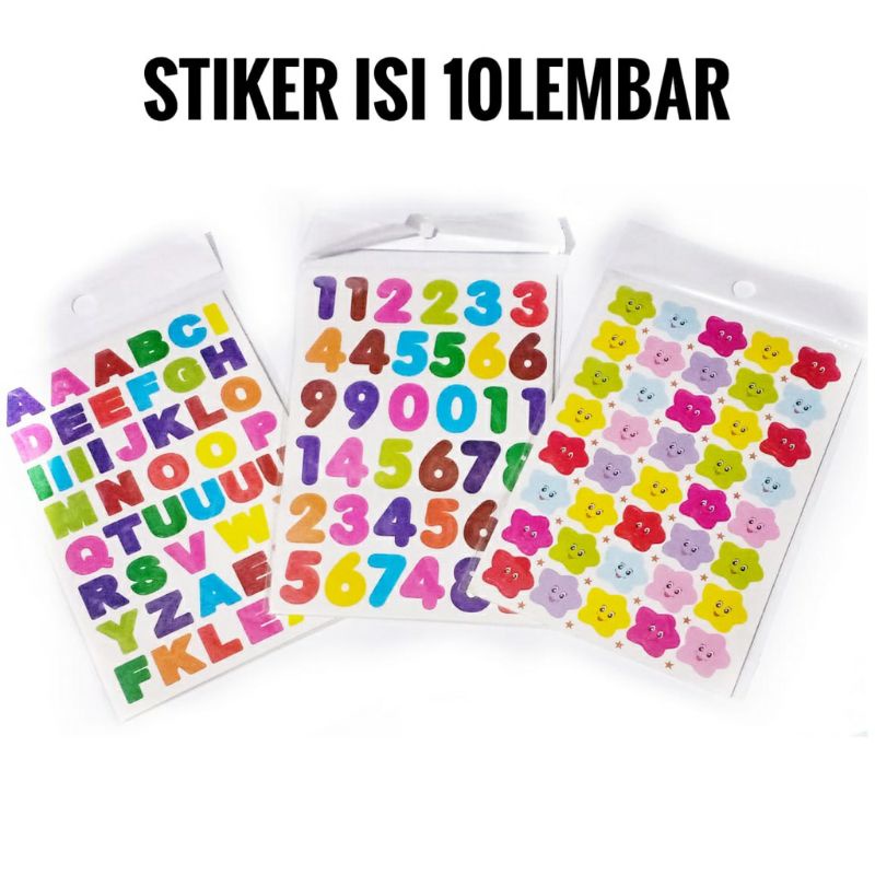 

10 lembar sticker reward bintang / stiker rewards star warna warni dot label