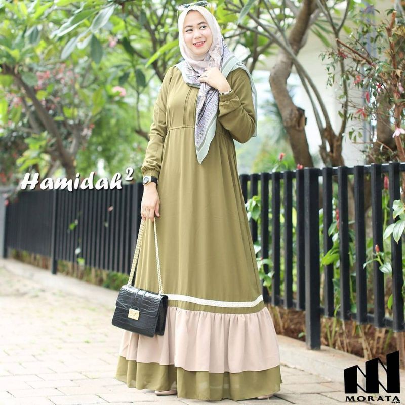 Hamidah Gamis Ceruty Babydoll-Gamis Lebaran 2021