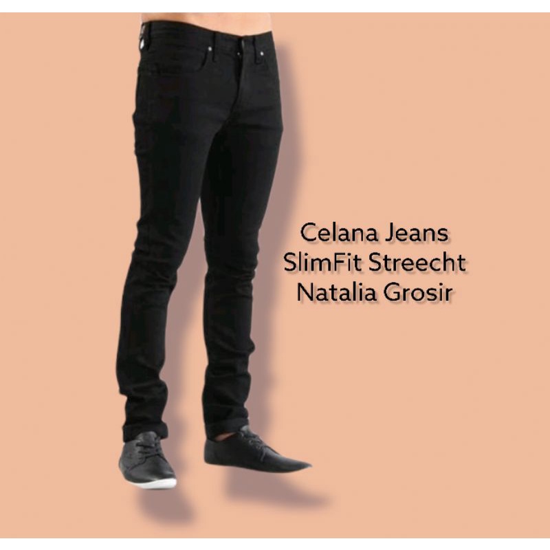 Celana Jeans Hitam Panjang Pria - COD Bayar di Tempat, Desain Skinny