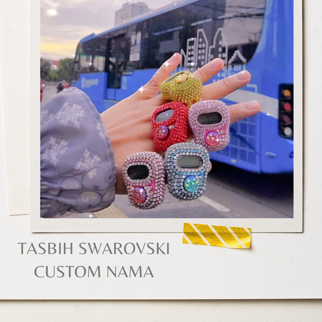 Tasbih Digital Premium Swarovski Non LED Tasbih Digital Cantik Hias Wanita Muslim