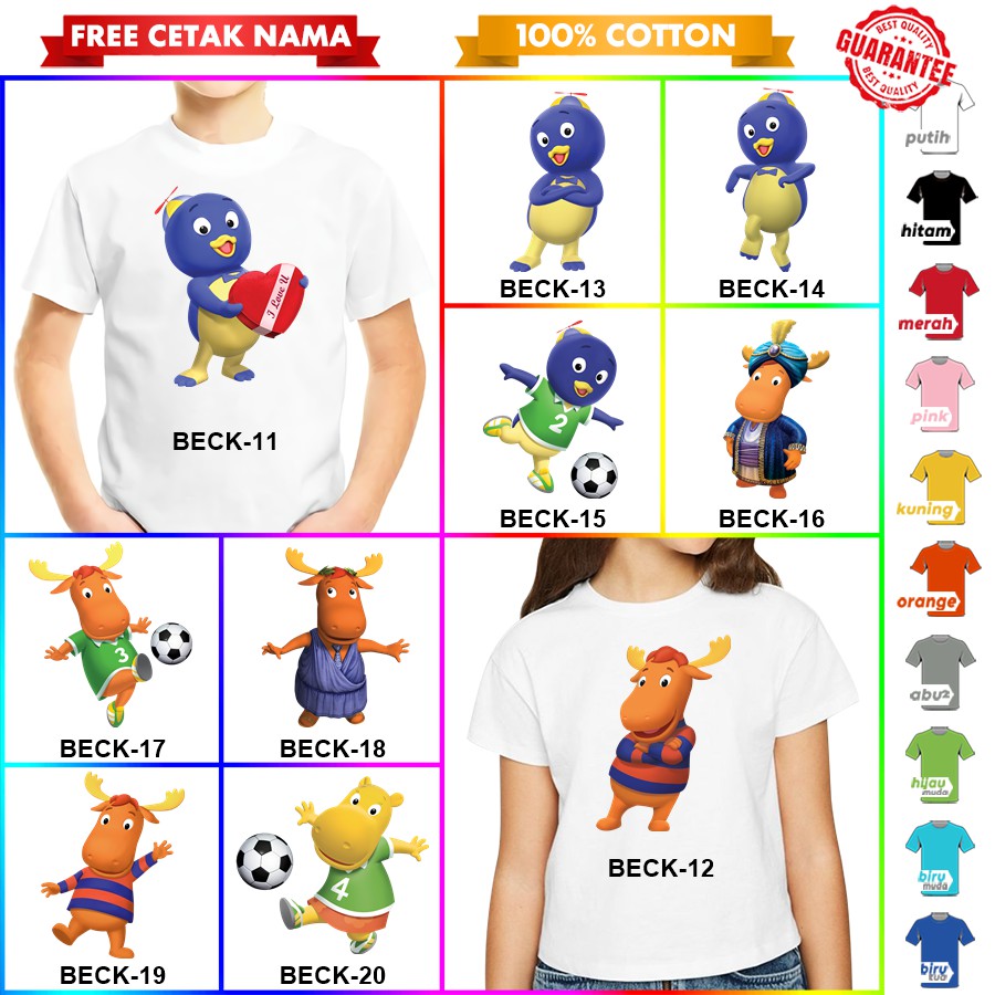 [FREE NAMA!!] Baju Kaos ANAK DAN DEWASA BAKYARDIGANS BANYAK MOTIF