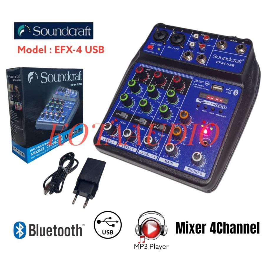 MIXER AUDIO SOUNDCRAFT EFX4 / EFX-4 4 CHANNEL USB-BLUETOOTH
